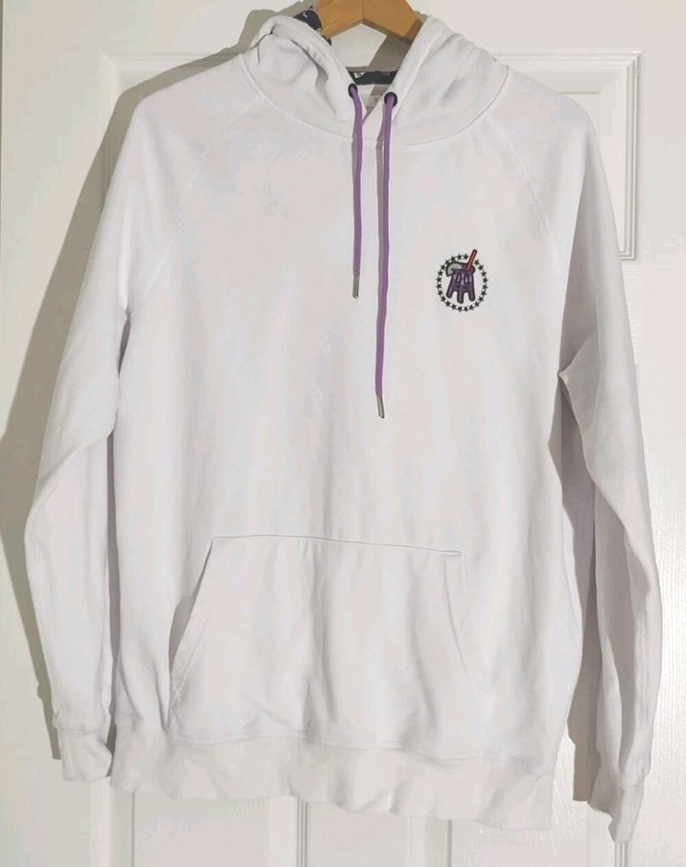Men's Barstool Sports Transfusion White Pullover French Terry Hoodie - Medium